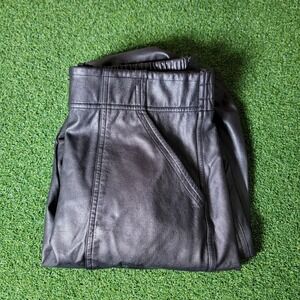 Spanx Faux Leather Jogger Pants High Rise Elastic Waist Black Size‎ M